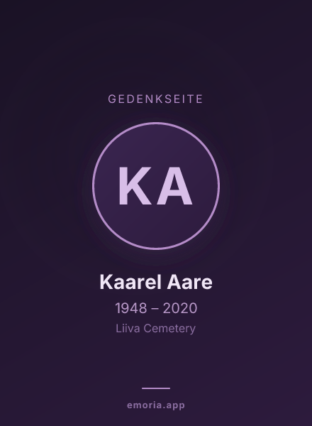Gedenkportrait von Kaarel Aare