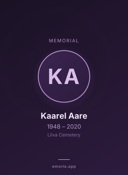 Memorial portrait of Kaarel Aare