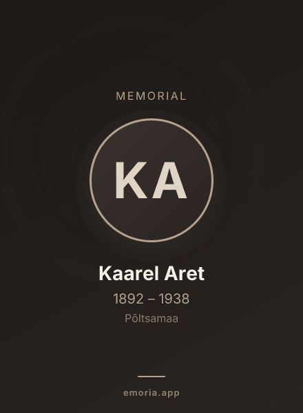 Memorial portrait of Kaarel Aret