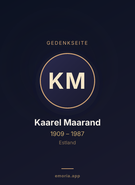 Gedenkportrait von Kaarel Maarand