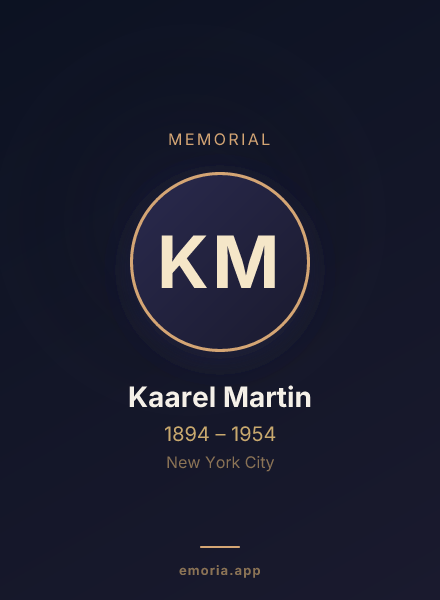 Memorial portrait of Kaarel Martin
