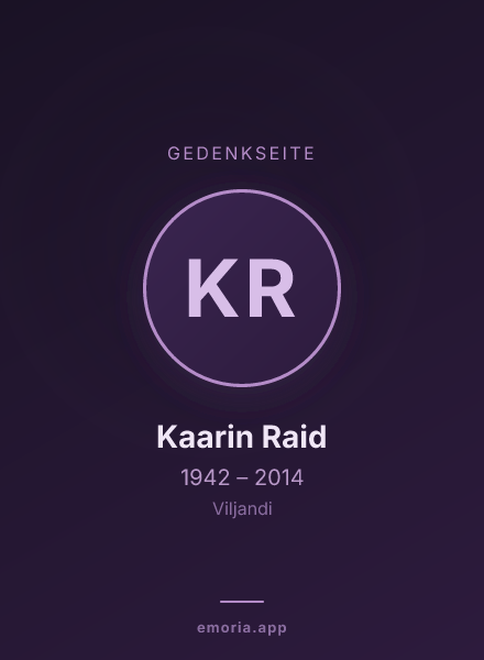 Gedenkportrait von Kaarin Raid