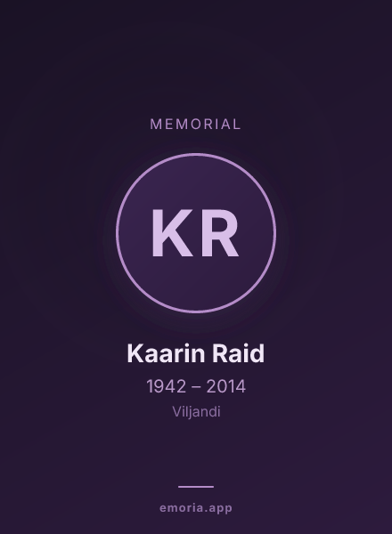 Memorial portrait of Kaarin Raid
