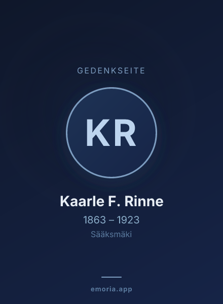 Gedenkportrait von Kaarle F. Rinne