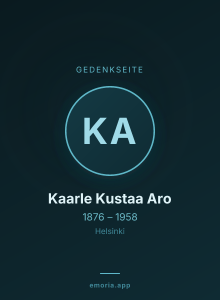 Gedenkportrait von Kaarle Kustaa Aro