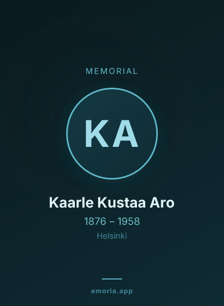 Memorial portrait of Kaarle Kustaa Aro