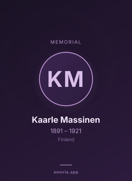 Memorial portrait of Kaarle Massinen