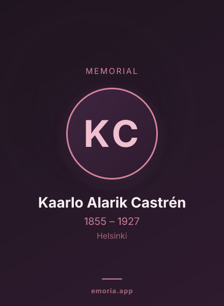 Memorial portrait of Kaarlo Alarik Castrén