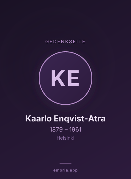Gedenkportrait von Kaarlo Enqvist-Atra