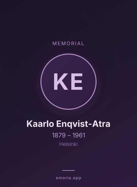 Memorial portrait of Kaarlo Enqvist-Atra