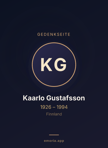 Gedenkportrait von Kaarlo Gustafsson