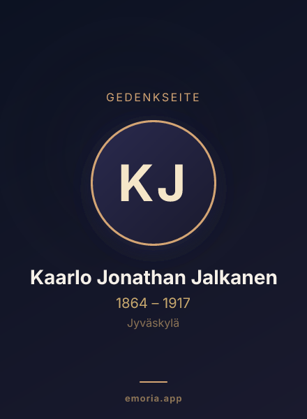 Gedenkportrait von Kaarlo Jonathan Jalkanen