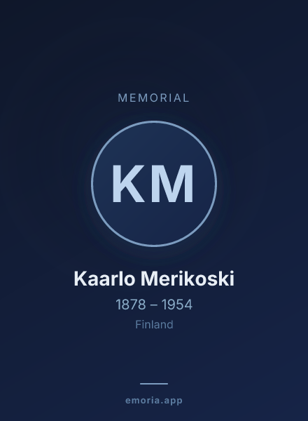 Memorial portrait of Kaarlo Merikoski