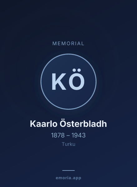 Memorial portrait of Kaarlo Österbladh