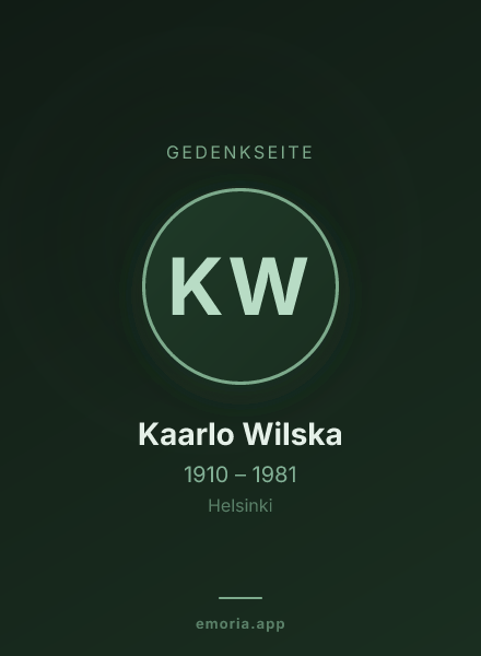 Gedenkportrait von Kaarlo Wilska