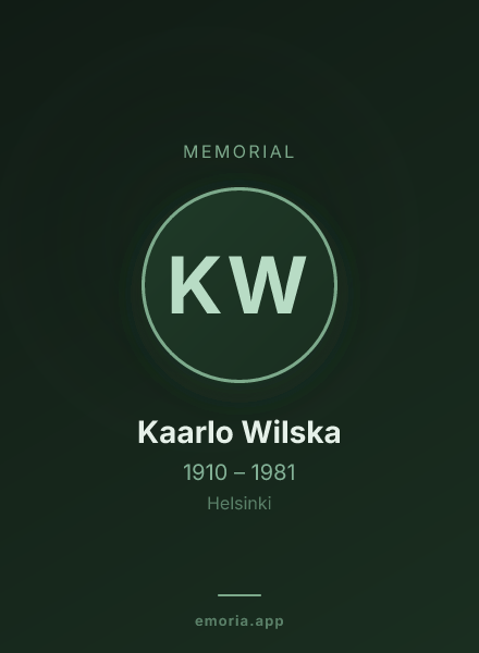 Memorial portrait of Kaarlo Wilska