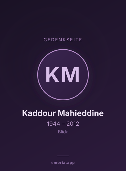 Gedenkportrait von Kaddour Mahieddine