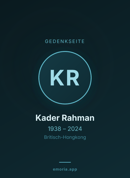 Gedenkportrait von Kader Rahman