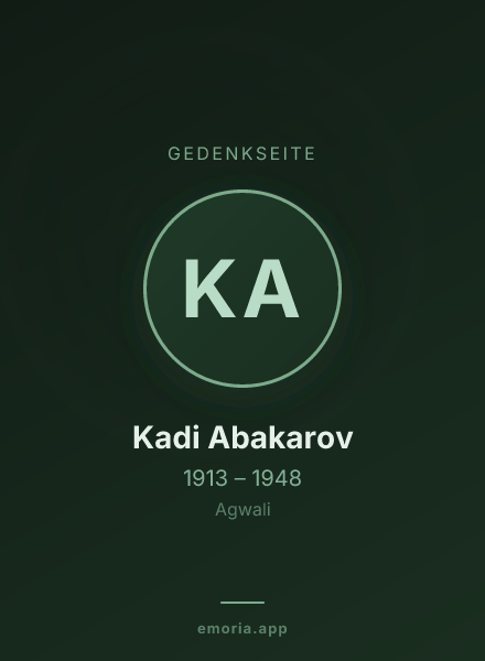 Gedenkportrait von Kadi Abakarov