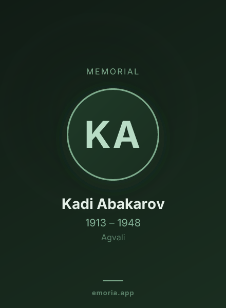 Memorial portrait of Kadi Abakarov