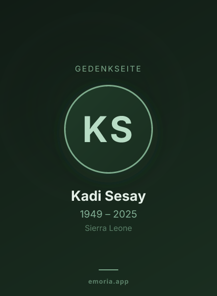 Gedenkportrait von Kadi Sesay