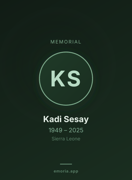 Memorial portrait of Kadi Sesay