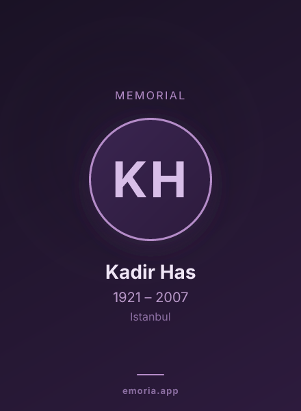Memorial portrait of Kadir Has