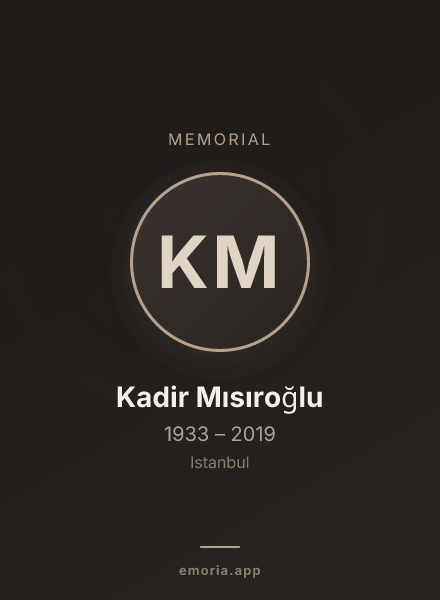 Memorial portrait of Kadir Mısıroğlu