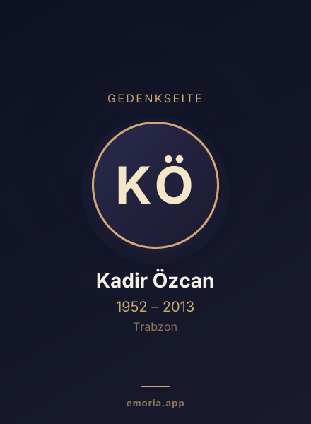 Gedenkportrait von Kadir Özcan
