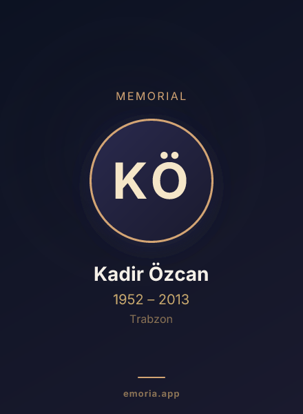 Memorial portrait of Kadir Özcan
