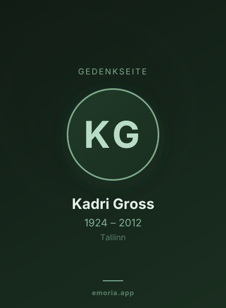 Gedenkportrait von Kadri Gross