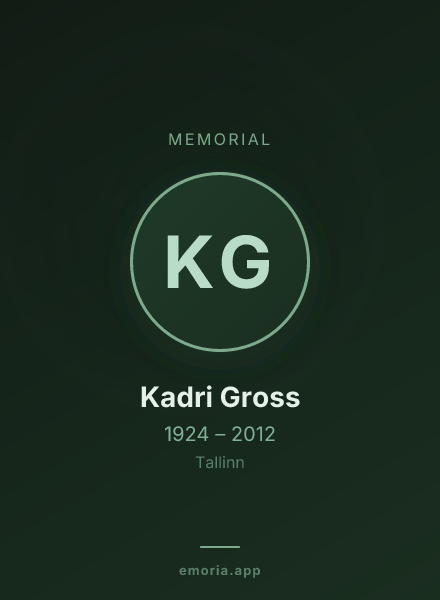Memorial portrait of Kadri Gross