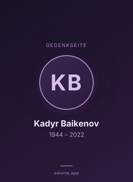 Gedenkportrait von Kadyr Baikenov