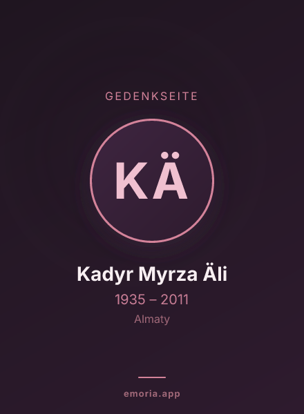 Gedenkportrait von Kadyr Myrza Äli