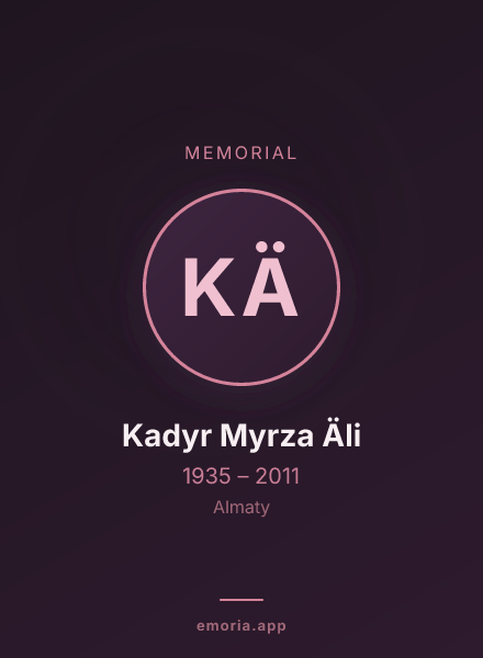 Memorial portrait of Kadyr Myrza Äli