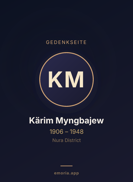 Gedenkportrait von Kärim Myngbajew