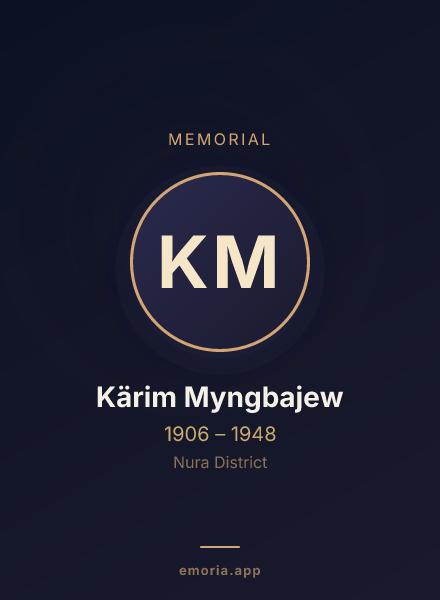 Memorial portrait of Kärim Myngbajew