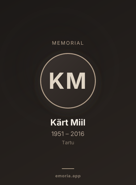 Memorial portrait of Kärt Miil