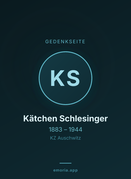 Gedenkportrait von Kätchen Schlesinger
