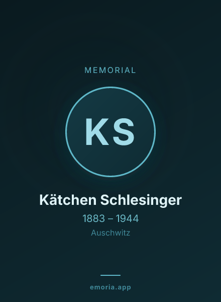 Memorial portrait of Kätchen Schlesinger