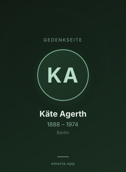 Gedenkportrait von Käte Agerth