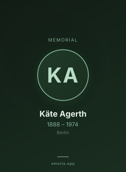 Memorial portrait of Käte Agerth