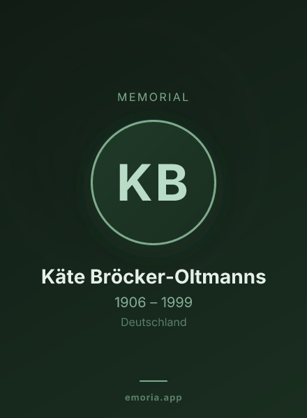 Memorial portrait of Käte Bröcker-Oltmanns