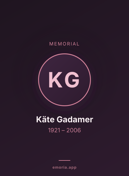Memorial portrait of Käte Gadamer