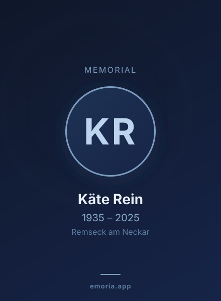 Memorial portrait of Käte Rein