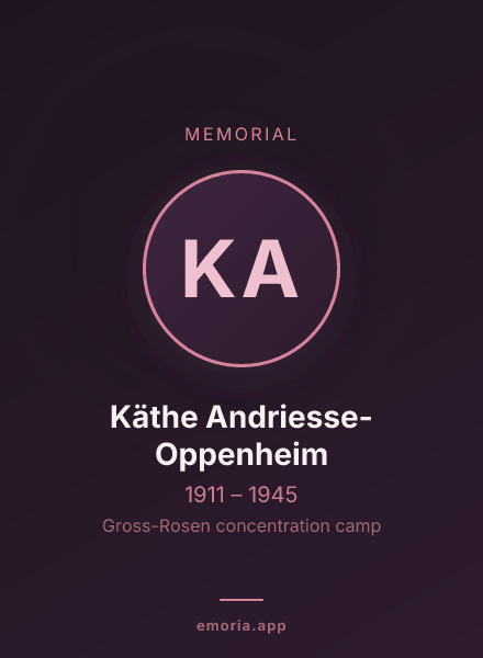 Memorial portrait of Käthe Andriesse-Oppenheim