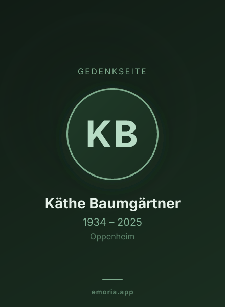 Gedenkportrait von Käthe Baumgärtner