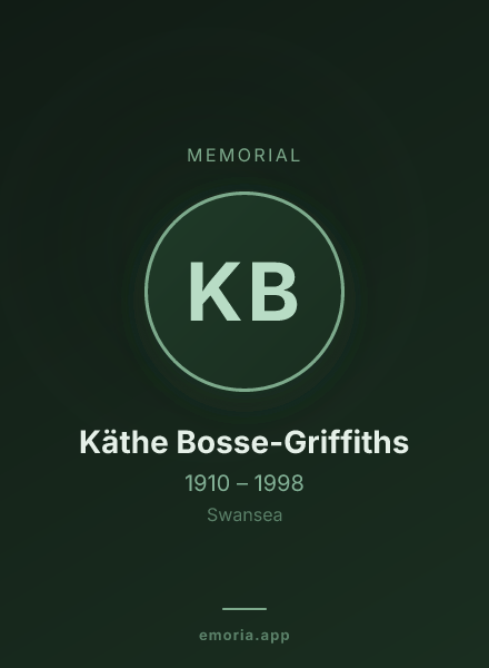 Memorial portrait of Käthe Bosse-Griffiths
