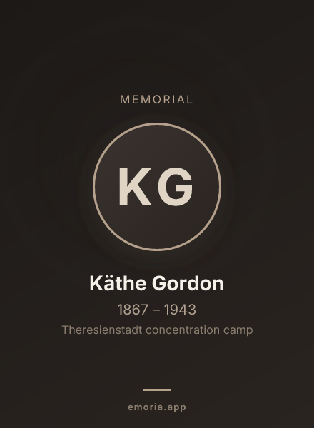 Memorial portrait of Käthe Gordon