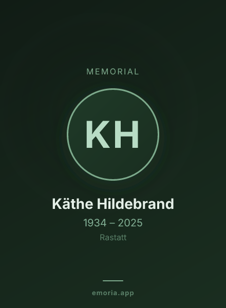 Memorial portrait of Käthe Hildebrand